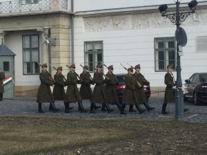 Soldiers display at Buda Castle. 