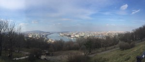 View over Budapest from the citadel where you can see the Danube river. Hungary. 