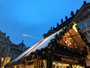Roof of the Christmas market at noon