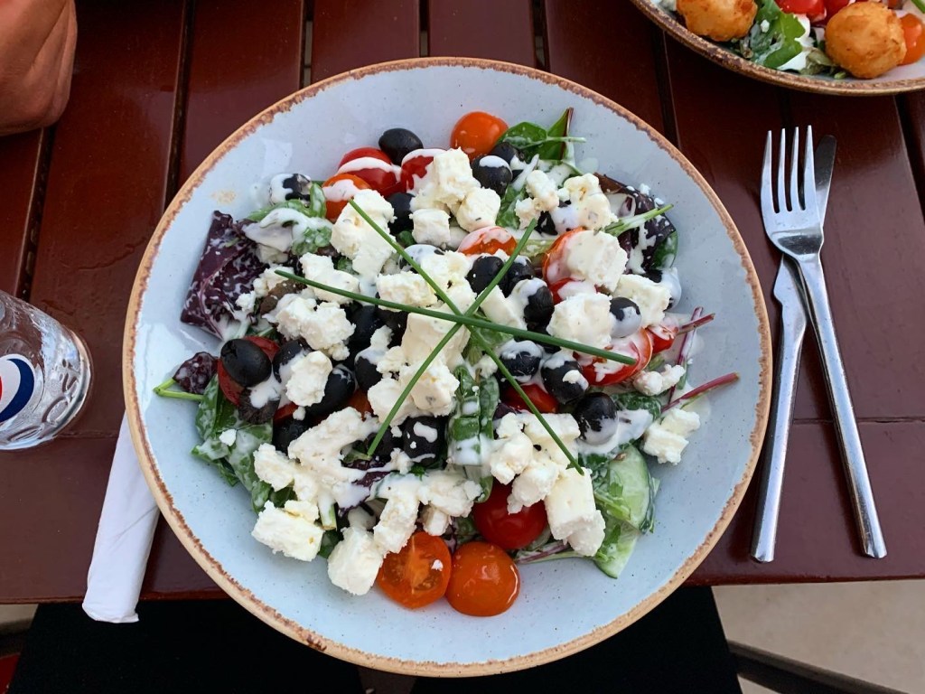 St Brelades Bay, a feta cheese salad. 