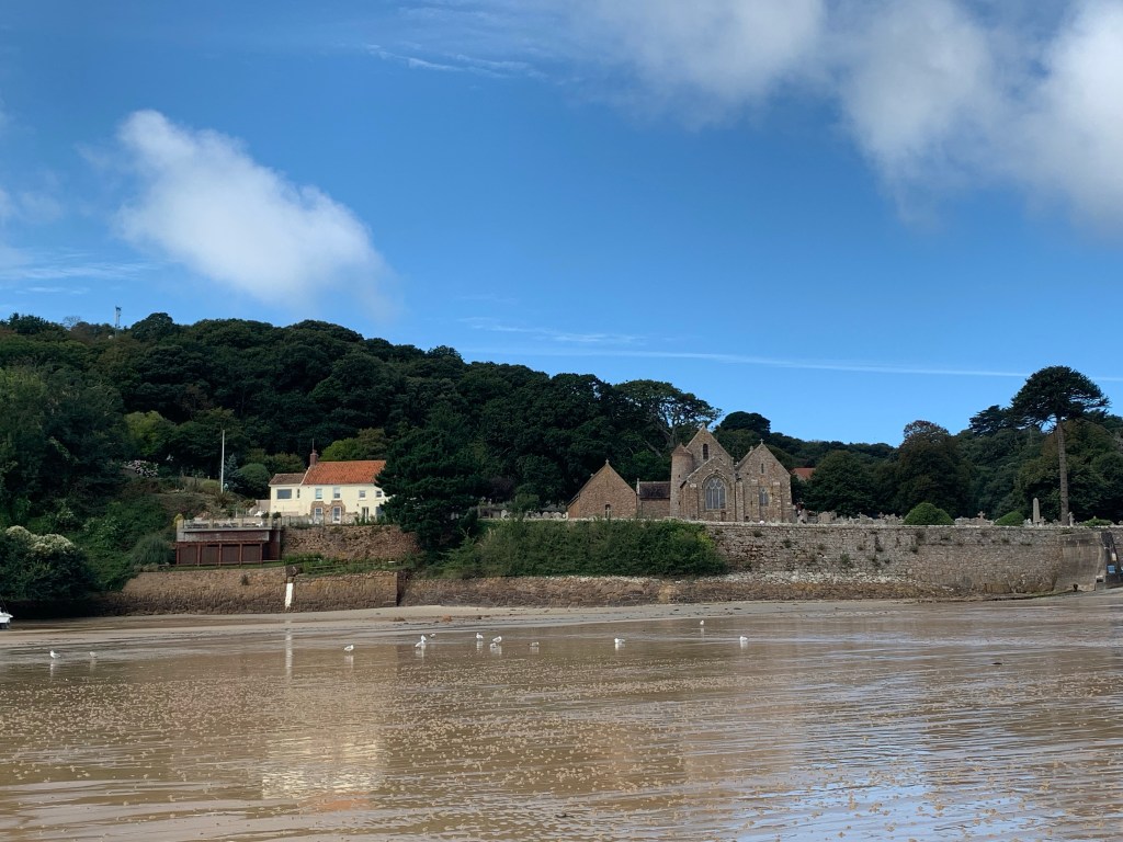 A small church near the cliff edge in jersey. 